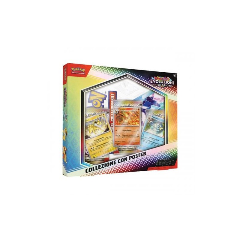 Pokèmon Scarlatto e Violetto Evoluzioni Prismatiche Collezione con poster