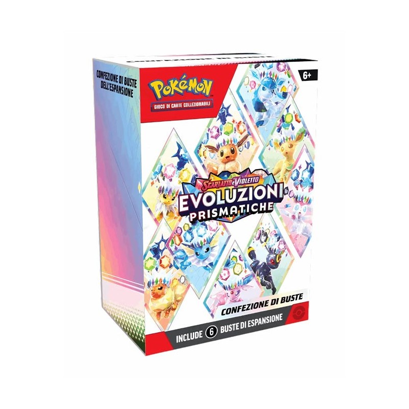 Pokémon Scarlatto e Violetto Evoluzioni Prismatiche Bundle da 6 buste Pokémon Scarlatto e Violetto Evoluzioni Prismatiche Bundle da 6 buste